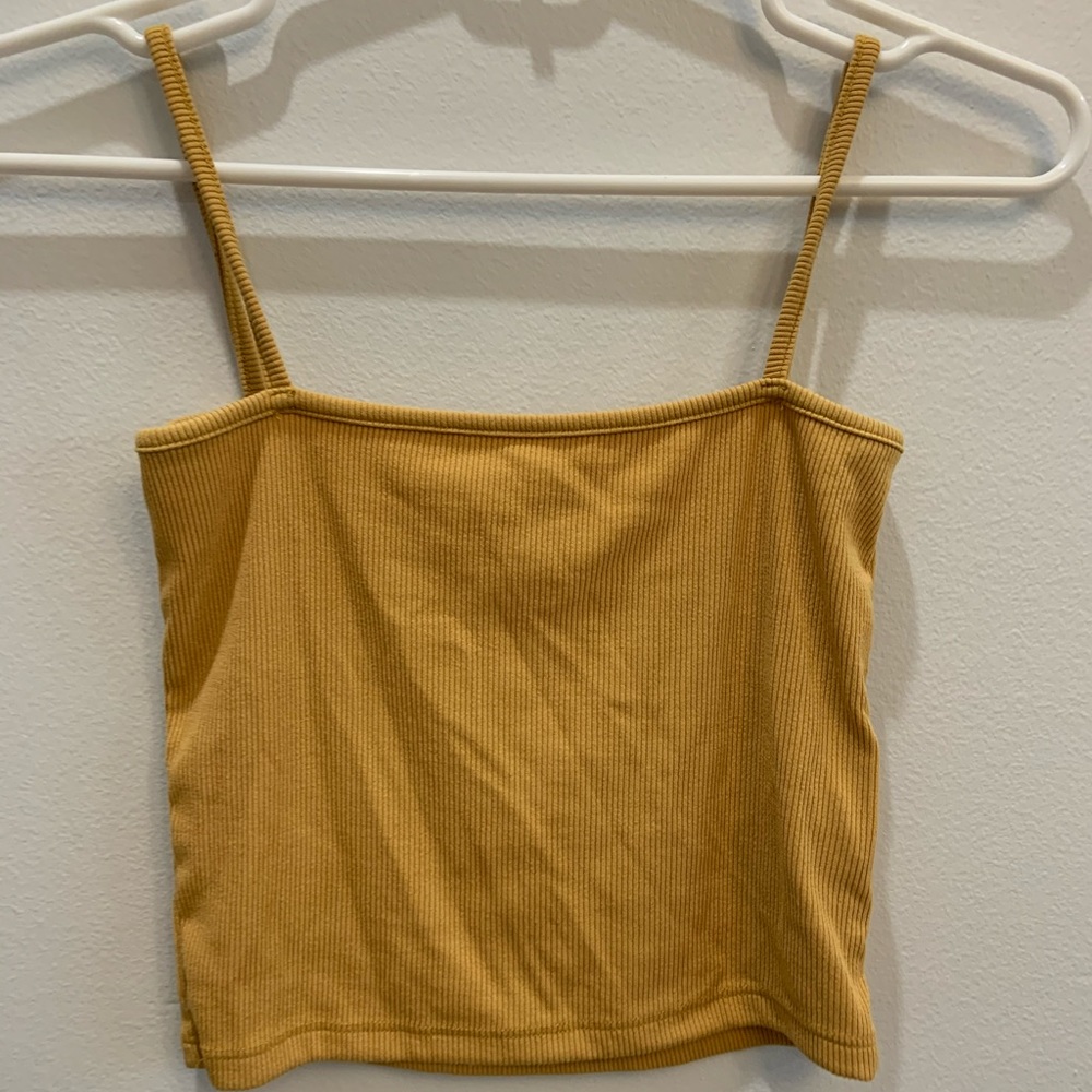 Brandy Melville dark yellow ribbed faye tank NWOT